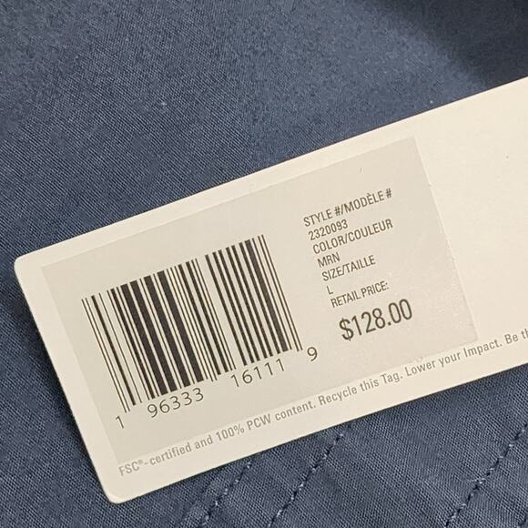 Outerknown Mens Large Button Down Shirt Navy Blue Style 2320093 NWT - Picture 7 of 7